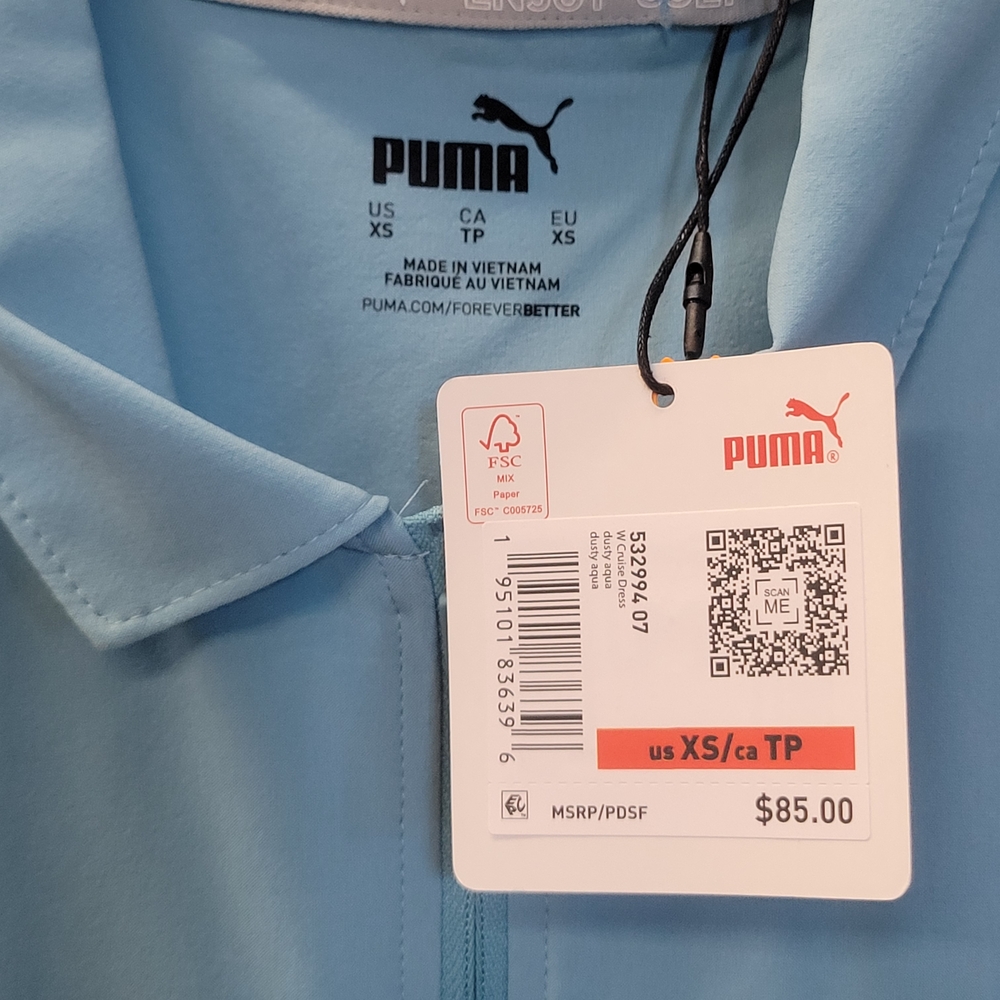Puma Light Blue Zip-Up Golf Dress - Picture 3 of 3